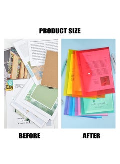 EOOUT 14 Pack Plastic Envelopes Poly Envelopes, Clear Document Folders Plastic File Folders With Snap Closure, 7 Colors, Letter A4 Size File Envelopes For School And Office Supplies  - Image 5