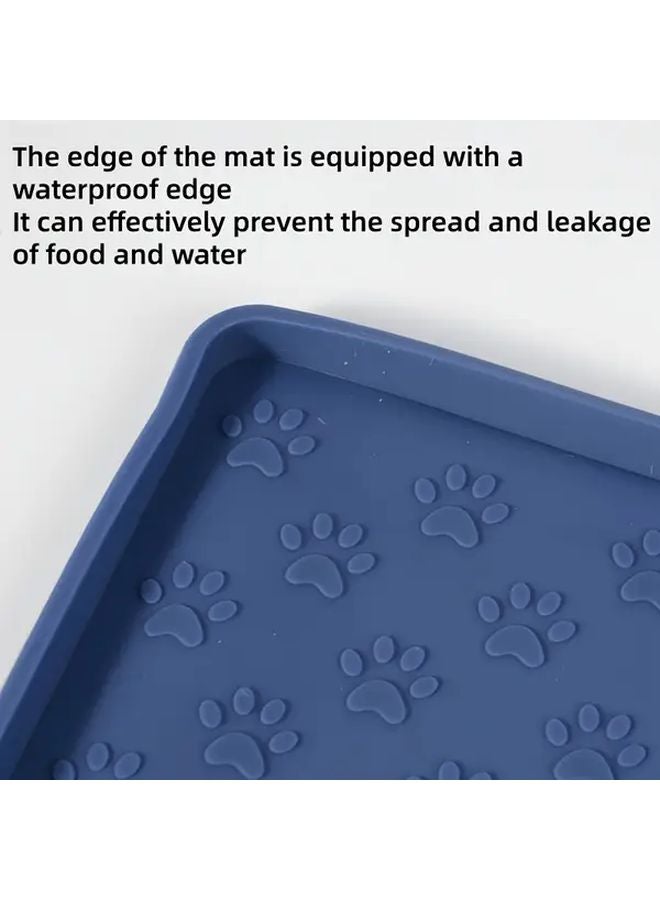 Grey Pet Food Mat 48x30cm Foldable Easy Clean Spill Proof for Cat Dog Bowls - Image 3