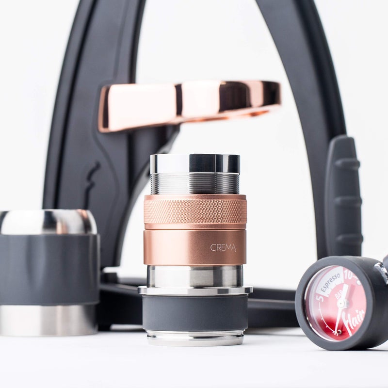 CREMA Coffee Products - 45.5mm Coffee Distributor/Leveler & Hand Tamper - V2 - Fits Flair Pro and Pro 2, 46mm Portafilter - Double Sided, Adjustable Depth - Beautiful Espresso Hand Tampers, Rose Gold - Image 5