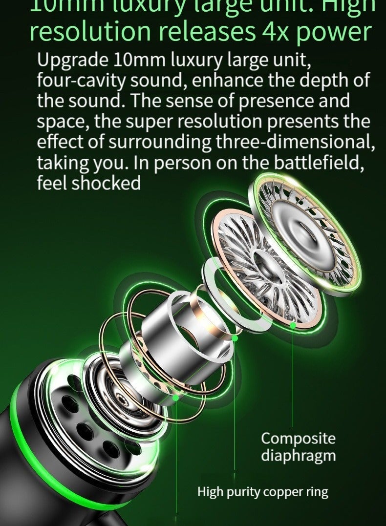 بيوينتي سماعة رأس للألعاب داخل الأذن سلكية من النوع C واجهة كوع عالية الجودة للصوت قابلة للاستدعاء (أحمر) - Image 3