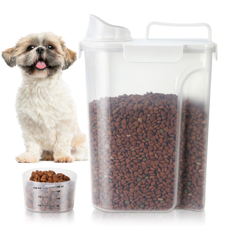 TBMax Dog Food Storage Container 5-7 lbs, Airtight Cat Food Container with Larger Spout & Measuring Cup, Portable Pet Food Storage Dispenser for Small Animal Kibble Storage, Bird Seed Container - Image 1