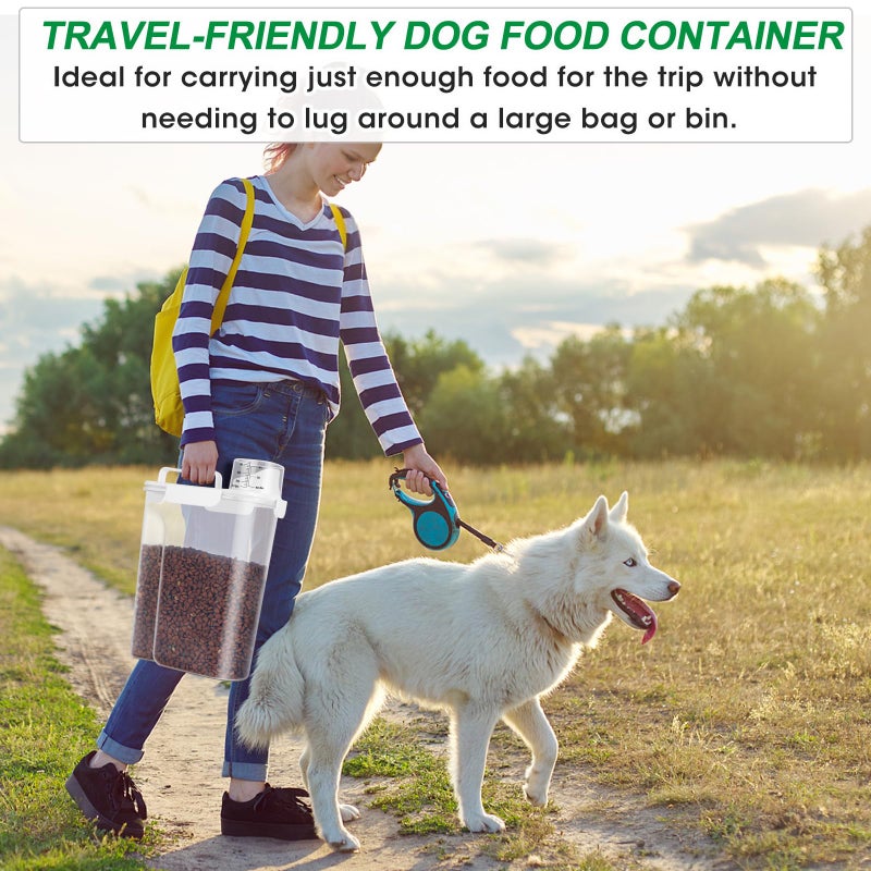 TBMax Dog Food Storage Container 5-7 lbs, Airtight Cat Food Container with Larger Spout & Measuring Cup, Portable Pet Food Storage Dispenser for Small Animal Kibble Storage, Bird Seed Container - Image 5