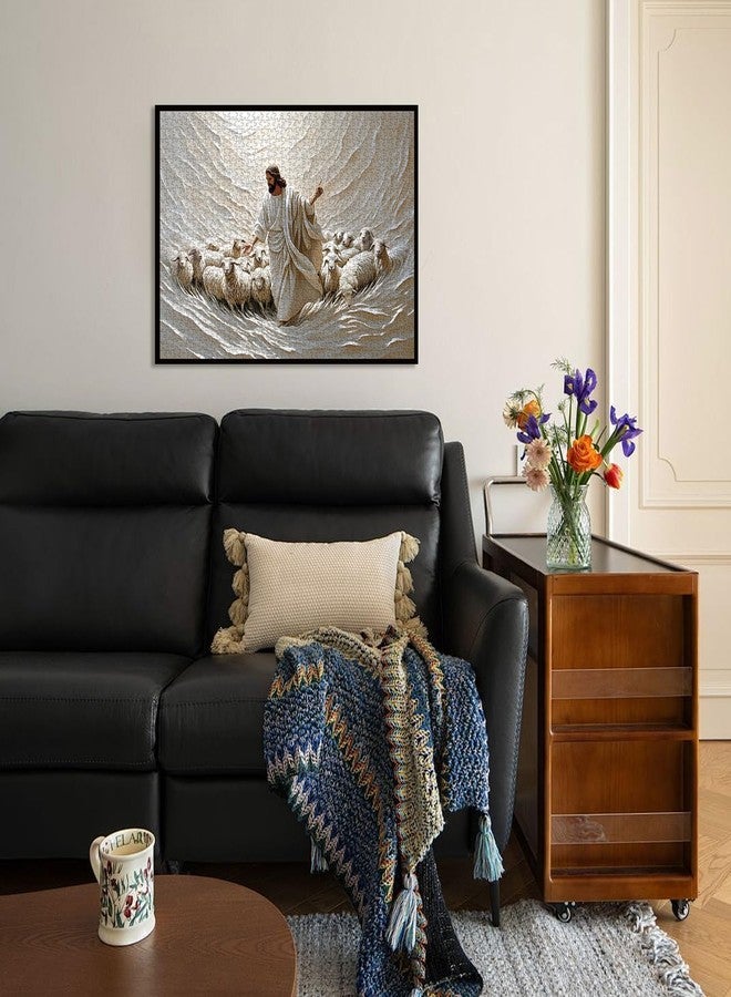 Cafly Jigsaw Puzzles for Adults 1000 Pieces, Adult and Family Game a Flock of Sheep - Jesus The Good Shepherd Religious Thought Leader C0841 - Image 2
