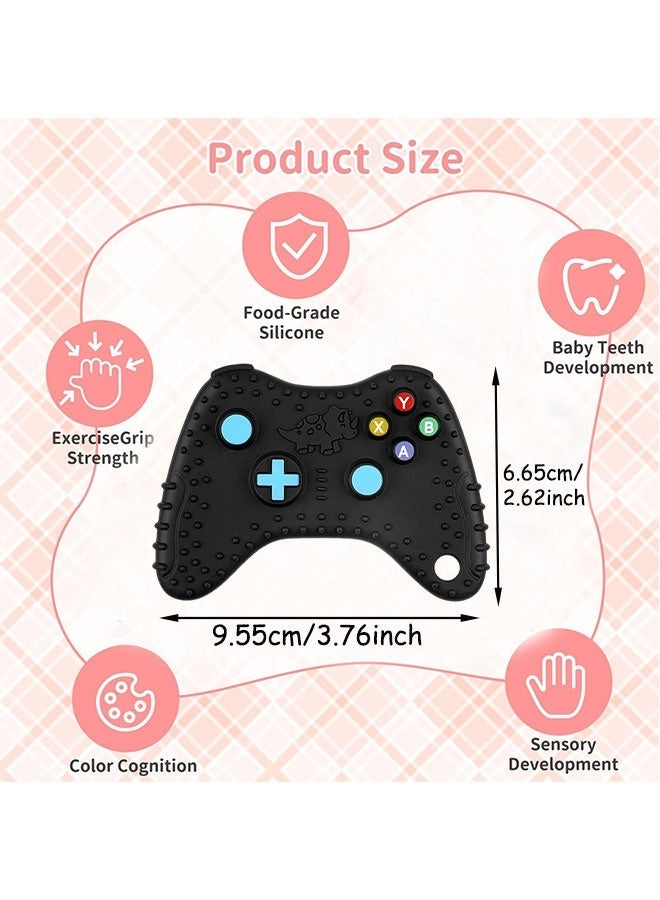 Teething Toys for Baby,Teethers for Babies 3-6 Months,Game Console Shape Baby Toys, Food Grade Sensory Toys for Babies (Black) - Image 4