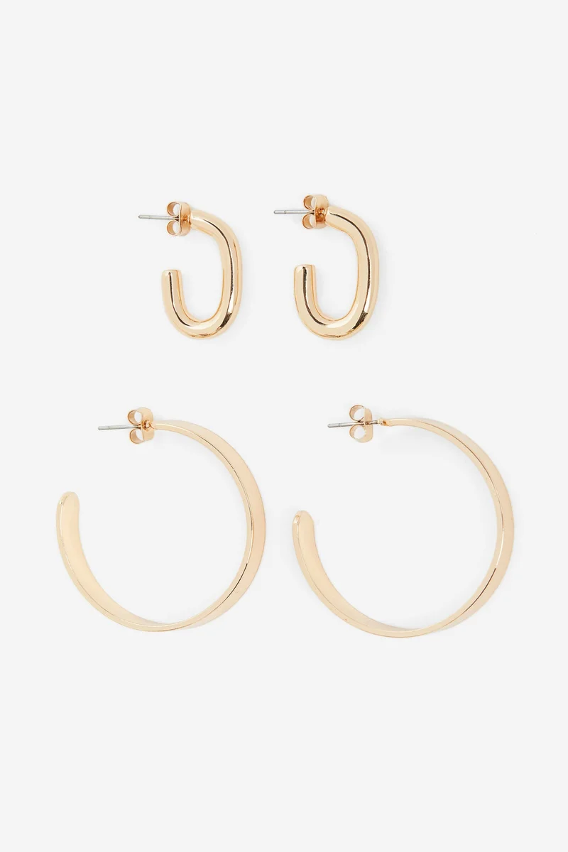 اتش اند ام حلقان للأذنين بتصاميم أشكال مختلفة- عبوة من زوجين