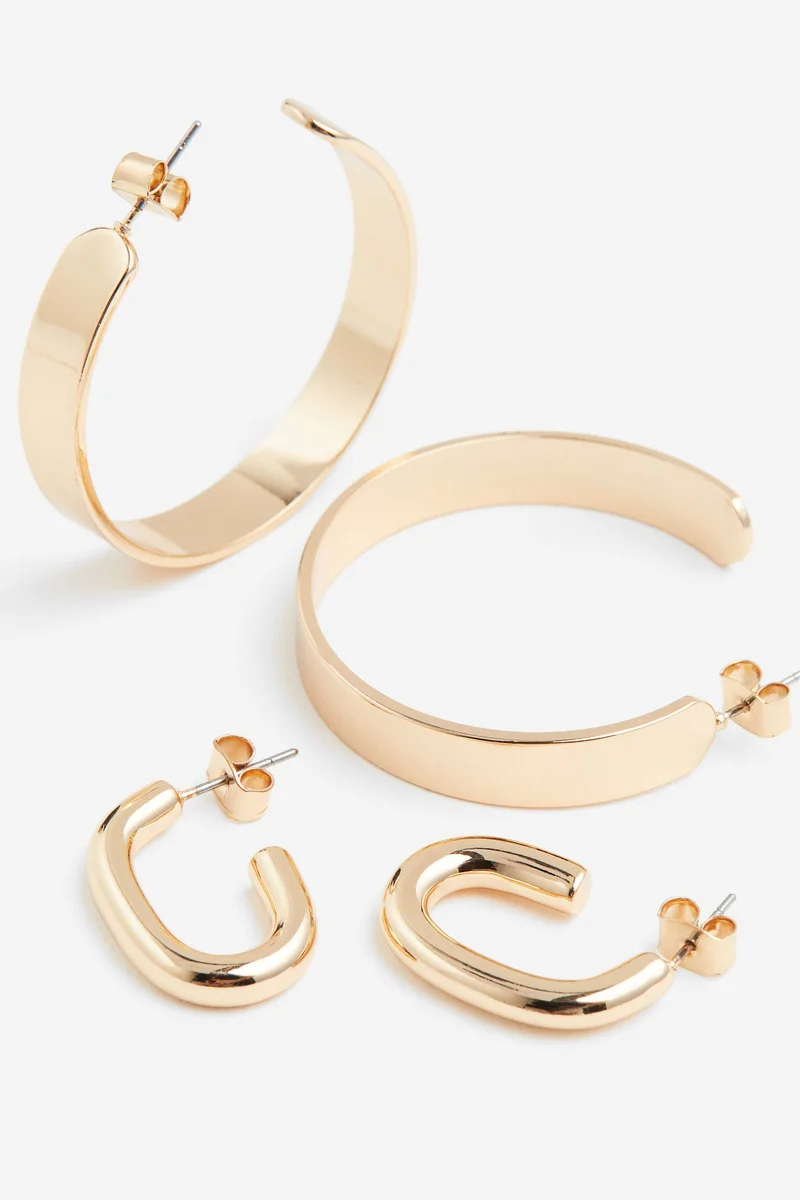 اتش اند ام حلقان للأذنين بتصاميم أشكال مختلفة- عبوة من زوجين