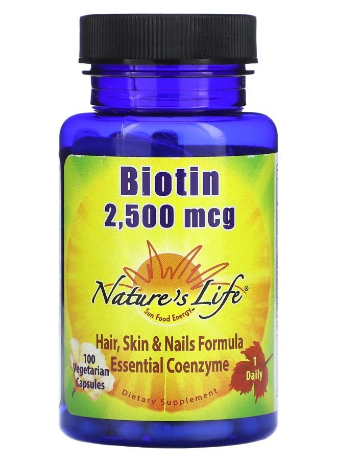 Nature's Life - Biotin 2500 mcg 100 Vegetarian Capsules - Image 1