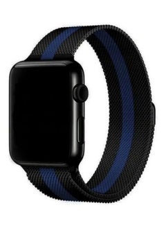 Generic Milanese Loop Stainless Steel Replacement Band For Apple Watch Series 7/6/SE/5/4/3/2/1 - 42/44/45mm Black/Blue 