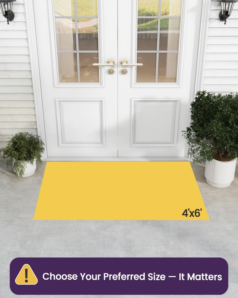 DEXI Front Door Mat Outside Entrance, 4x6 ft Extra Large Rubber Entry Doormat Heavy Duty, Non Slip Welcome Mats for Inside House Floor Entryway Exterior Patio, Welcome Grey - Image 2