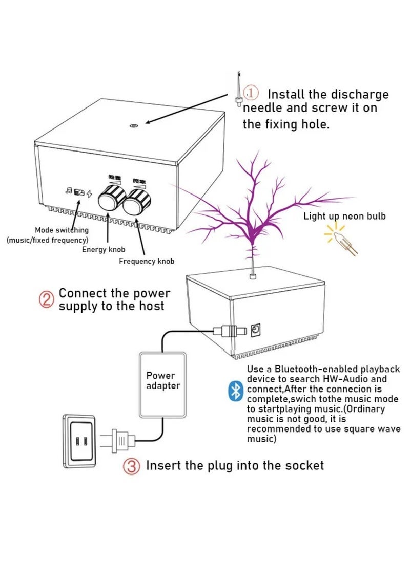 Palm Lightning Sound Speaker With Music Tesla Coil Wireless With Stereo Sound Speaker For Desk Decoration, Living Room, Bedroom Party Festival Gift for Men and Women  - Image 5