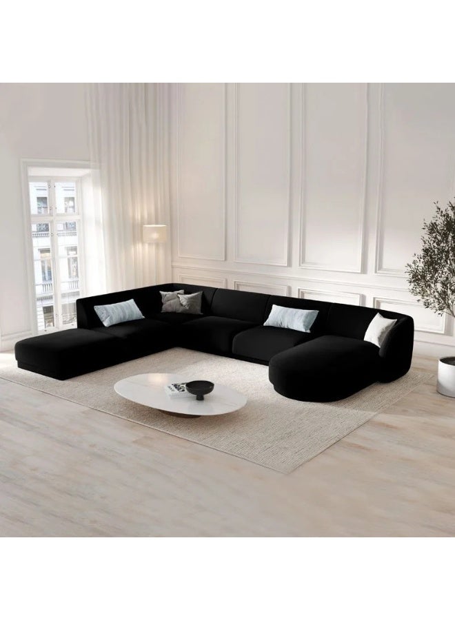 KUSTOMDECO Luxury U-Shaped Velvet Upholstered Sofa - Customizable Sectional Sofa for Living Room, Premium Upholstery, L-Shape Design - Image 2