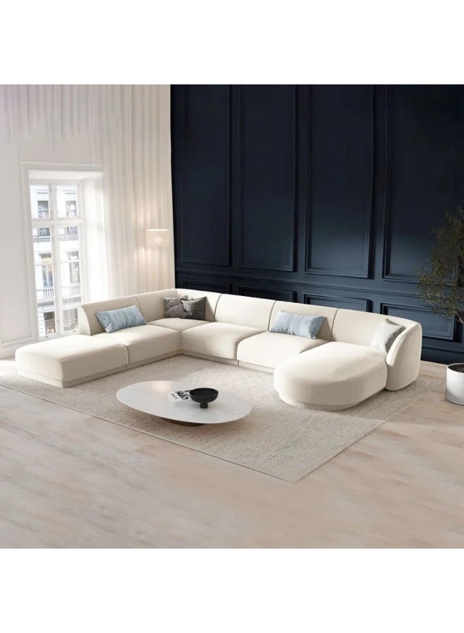 KUSTOMDECO Luxury U-Shaped Velvet Upholstered Sofa - Customizable Sectional Sofa for Living Room, Premium Upholstery, L-Shape Design - Image 1