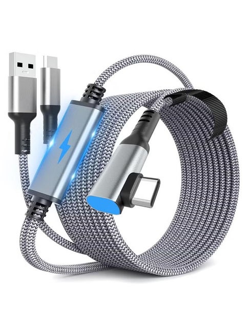 Link Cable 16 FT for Meta Oculus Quest 3, Quest 2/Pro Accessories, 3 in-1 Charging While Playing All Day, with USB C Sufficient Power for VR Headset