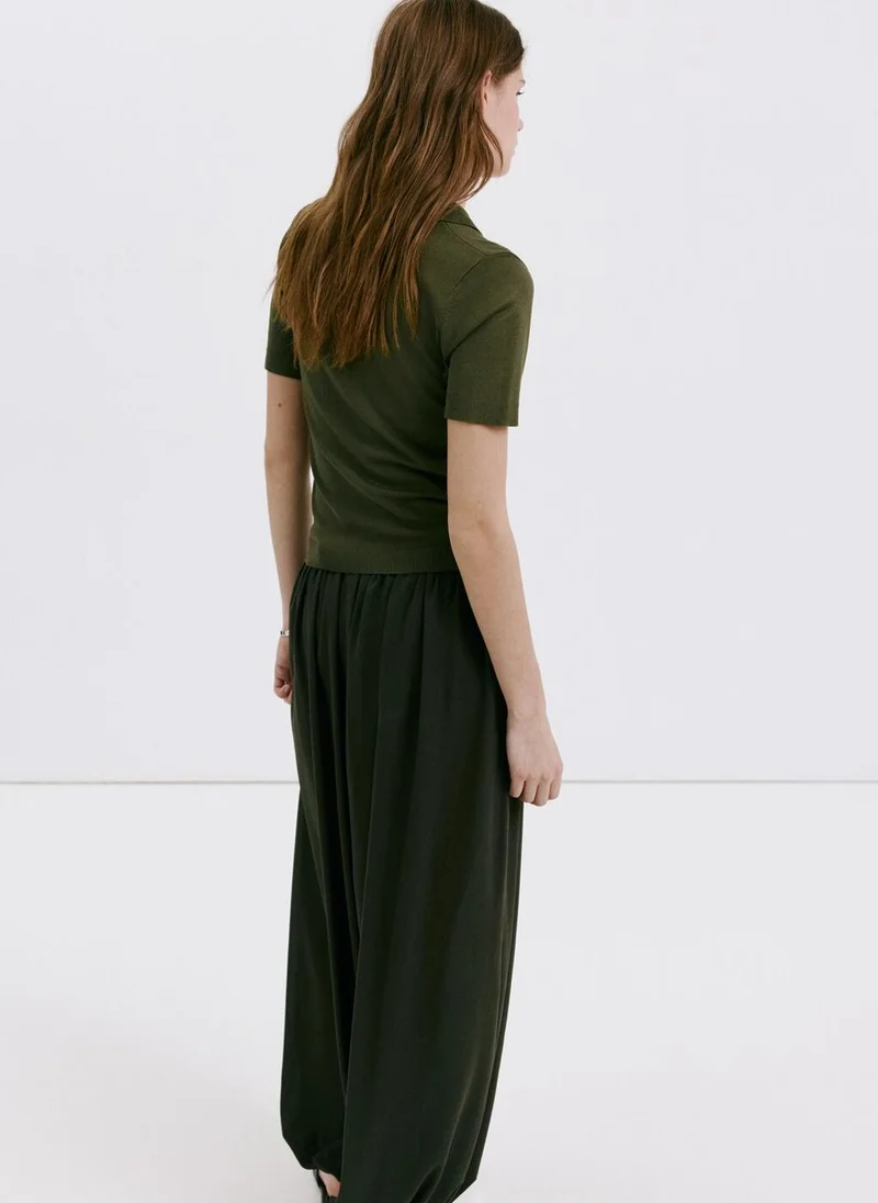Mango Fine-Knit Polo Shirt