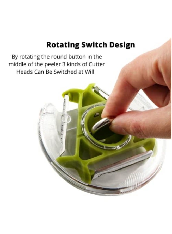 3-In-1 Rotary Peeler Fruit And Vegetable Grater Peeler High Carbon Stainless Steel - Image 2