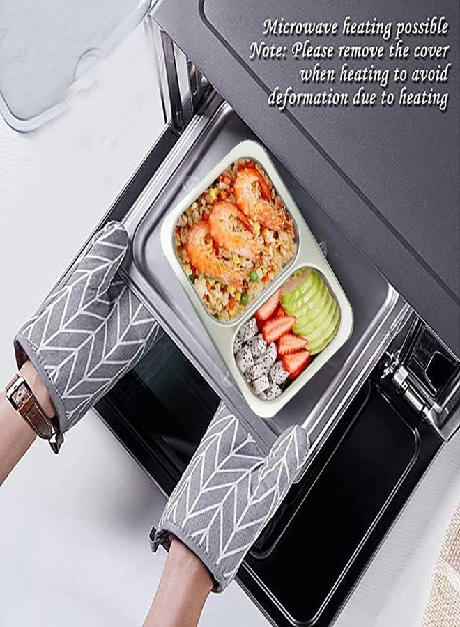 Darkpyro Premium Stainless Steel Lunch Box with 3 Compartments | Includes Spoon, Fork & Chopsticks |Airtight Design with Secure Locking Clips | Ideal for Office, School, College & Travel (Blue) - Image 2