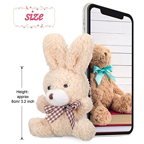 Zomiboo 12 Pcs Easter Mini Plush Bunny 32 Inch Cute Stuffed Animal Bulk Small Soft Rabbit Dolls Toys Gifts for DIY Keychain Birthday Baby Shower Wedding Party Favor Gifts Pink Apricot Gray White - Image 5