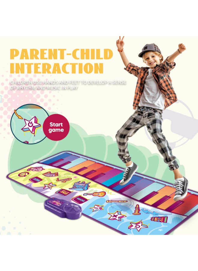 Music Luminous Bluetooth Dancing Blanket Children's Sports Sensor Trainer Long Height Fitness Jumping Game Blanket-Color:Tw824-1 Bluetooth Luminous Double Blanket-24pcs Box  - Image 4