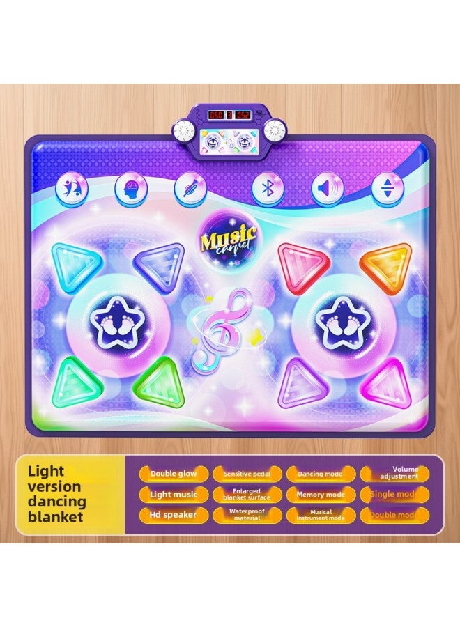 Music Luminous Bluetooth Dancing Blanket Children's Sports Sensor Trainer Long Height Fitness Jumping Game Blanket-Color:Tw824-1 Bluetooth Luminous Double Blanket-24pcs Box  - Image 1