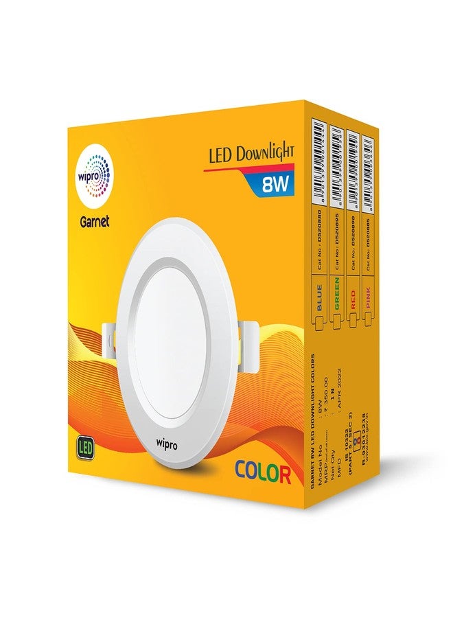 wipro Polycarbonate Garnet 8W Round Downlight Junction Box | Green | Glare-Free Design | Recessed Downlighter for False Ceiling | Cutout 3 Inch | Pack of 1 - Image 3