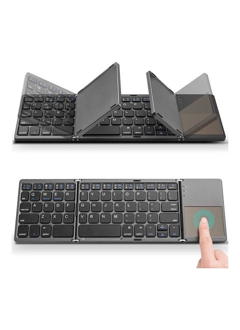 Ultra Thin Mini Bluetooth 3.0 Foldable Keyboard Wireless Folding BT With Touchpad Keyboard compatible with Tablet PC Laptop Mobilephone