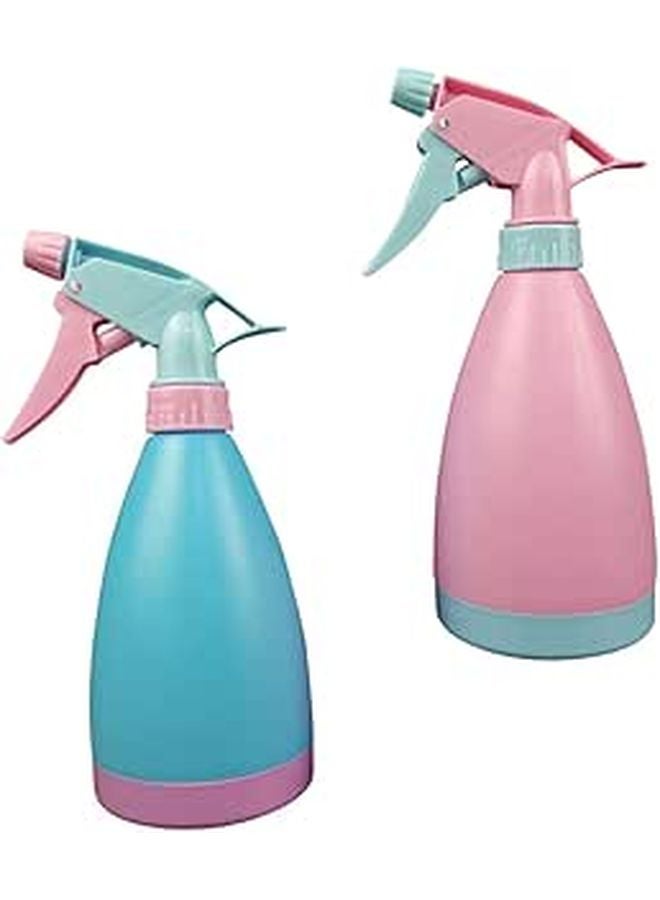 2pcs 500ml Press Type Gardening Sprayers Handheld Plant Mister for Indoor Outdoor Plants Blue and Pink - Image 1