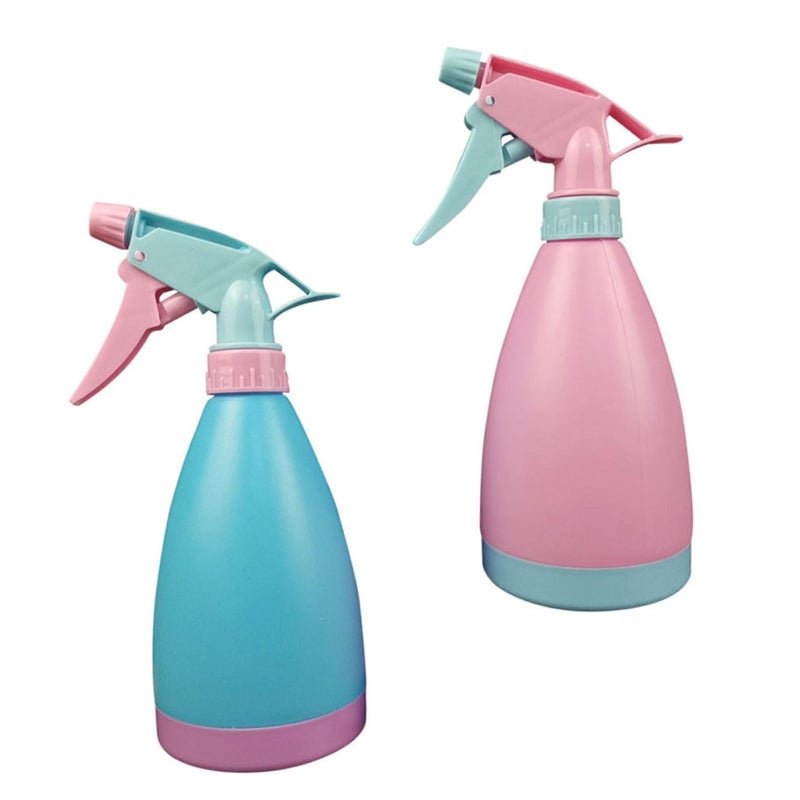 2pcs 500ml Press Type Gardening Sprayers Handheld Plant Mister for Indoor Outdoor Plants Blue and Pink - Image 2