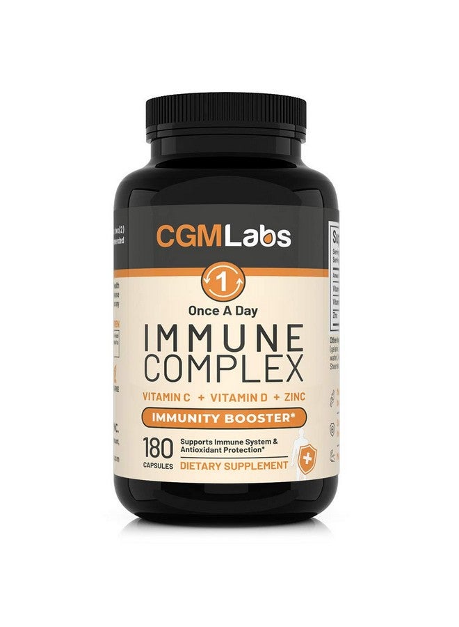 CGMLABS مجمع المناعة مرة واحدة في اليوم - فيتامين C 900 ملغ، فيتامين D3 2500 وحدة دولية، زنك 25 ملغ في حصة واحدة - 180 كبسولة من CGM Labs - Image 1