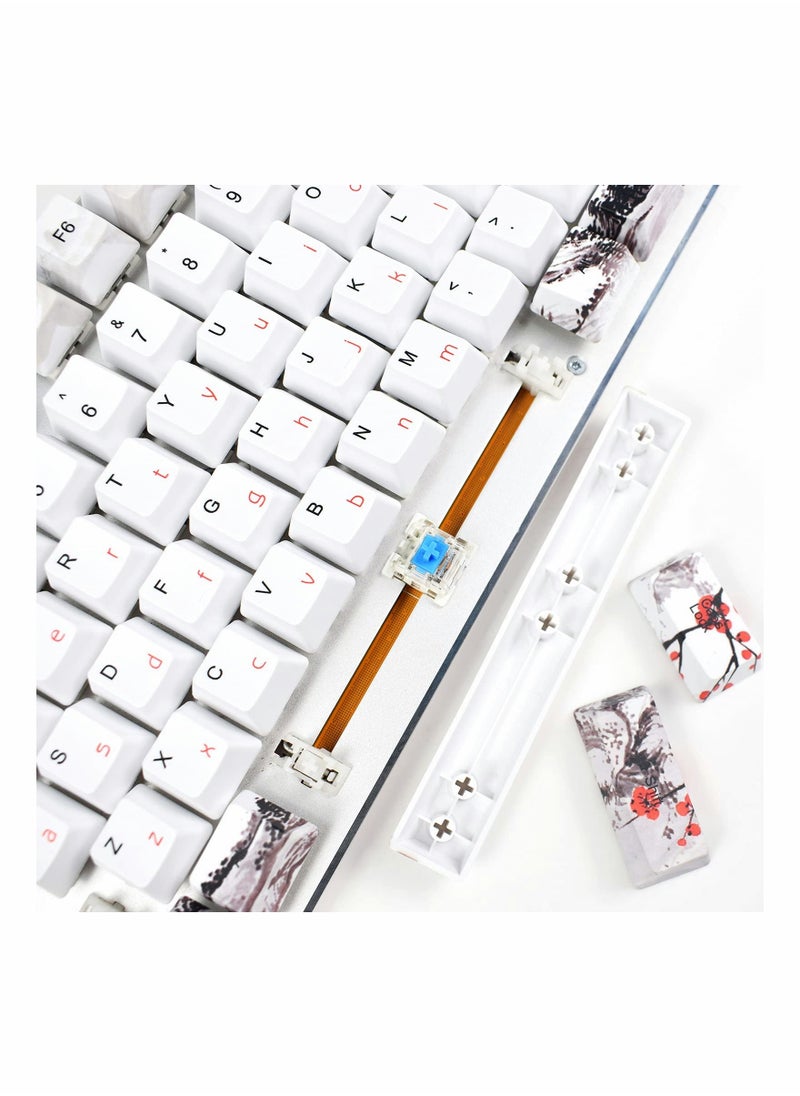 Generic Rubber Keycaps Set, 110 Keys PBT Keycap, Anti-Slip Texture Dye-Sublimation Plum Blossom Cherry Profile Key Cap, DIY Mechanical Keyboard Keycap Set for Mechanical Keyboard  - Image 5