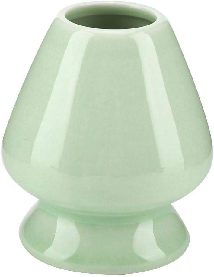 Maxmartt حامل تشاسين، 1 قطعة حامل خفاقة ماتشا سيراميك لخفاقة ماتشا الخيزران لملحقات مجموعة الشاي (أخضر) - Image 1