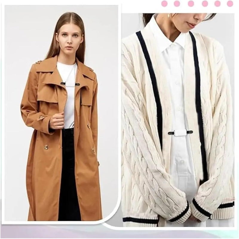 Cinch Clip Cinch Clip 15Pcs Knitted Elastic Belt Dress Clips Shirt Shawl Non-Slip for Variety of Shirts(White) - Image 5