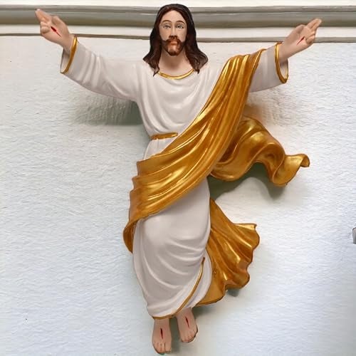 KariGhar® Risen Jesus Christ A0042 Idol & showpiece for Gifting & Decoration Purpose (Gold & White) (3 x 10 x12 Inches), Idol - Image 1