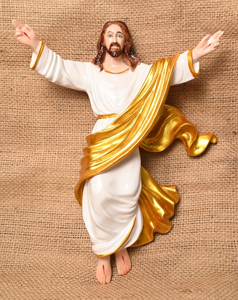 KariGhar® Risen Jesus Christ A0042 Idol & showpiece for Gifting & Decoration Purpose (Gold & White) (3 x 10 x12 Inches), Idol - Image 4