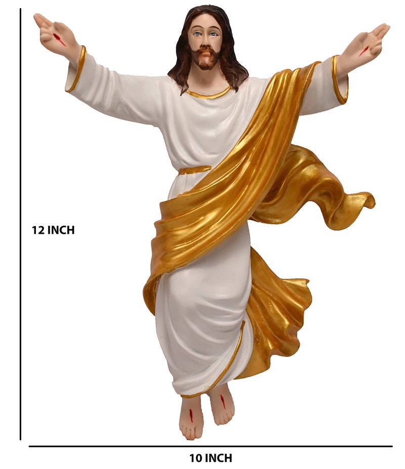 KariGhar® Risen Jesus Christ A0042 Idol & showpiece for Gifting & Decoration Purpose (Gold & White) (3 x 10 x12 Inches), Idol - Image 3