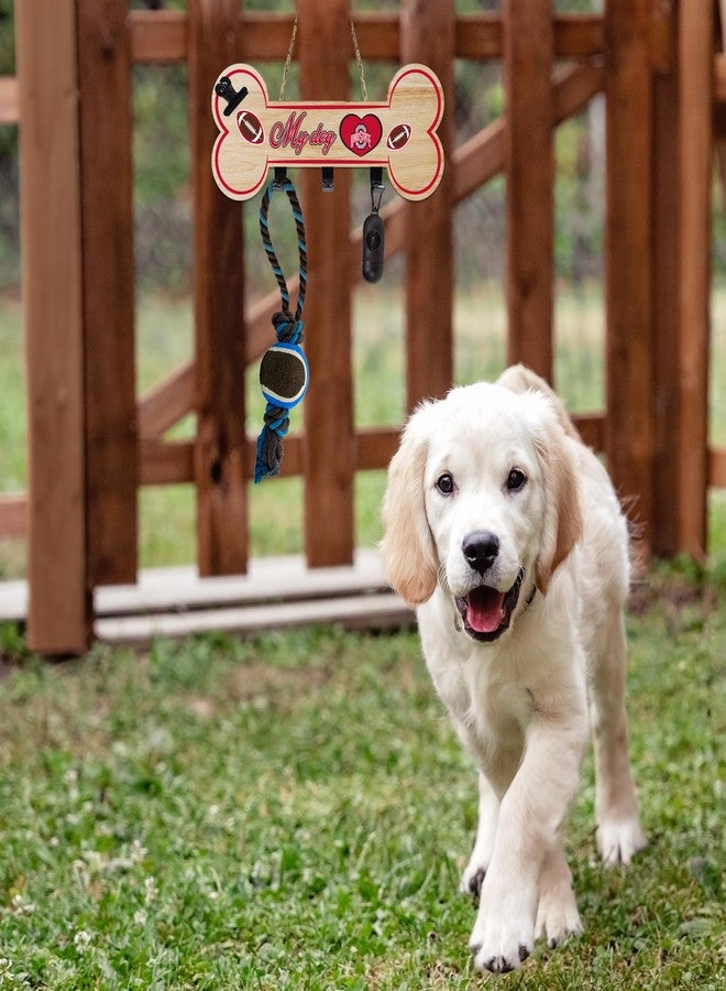 Pets First NCAA Ohio State Buckeyes Key Hanger Bone Shape Sign with Hooks, Rope and Clip. Sporty Entrance Door/Fence Sign to Hang Keys, Hang Hats, Hang Leash/Collar. College Fan Waterproof Home/Yard Decor - Image 2