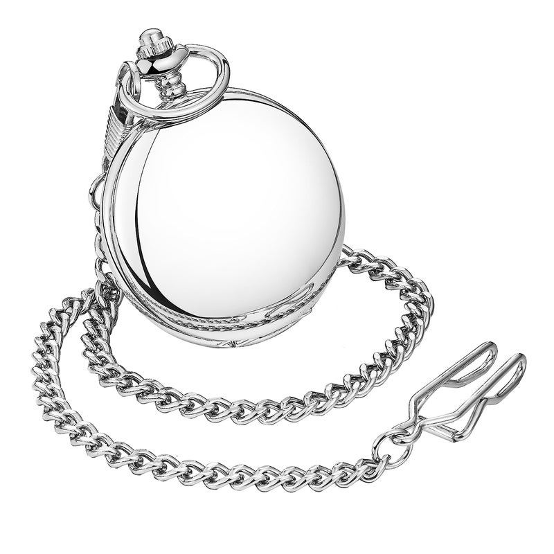 ShoppeWatch Men’s Pocket Watch with Chain | Hand Winding Vintage Pocketwatch | Skeleton Mechanical Movement | 1920s Railroad Steampunk Costume Accessory PW20 - Image 4