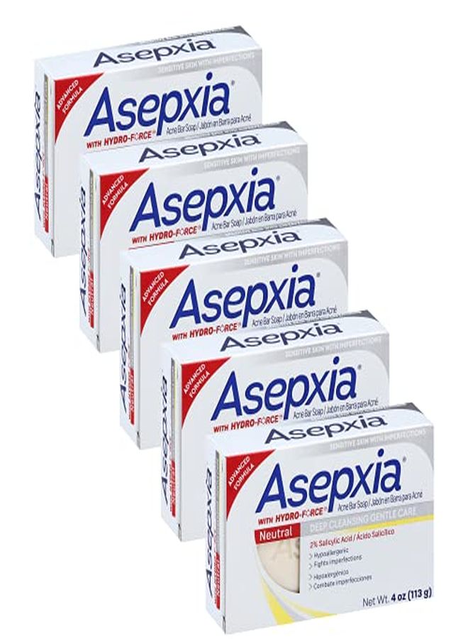 Asepxia صابون تنظيف محايد، 4 أوقية مجموعة متعددة (عبوة من 5) - Image 1