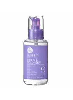 L LUSETA Biotin Hair Growth Serum with Collagen, Hair Oil for Thin and Damage Hair Growth Oil, Biotin growth serum for Frizzy & Damaged hair, Thickening and Healthier Scalp for Men & Women 3.38 Fl Oz  - Image 1