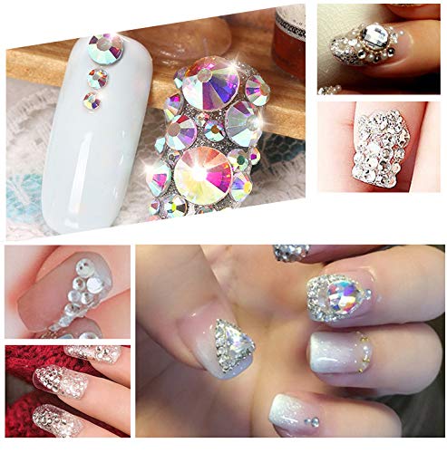 Onwon 1440 Pieces SS16 / 4mm Clear Crystal Flat Back Brilliant Round Rhinestones Glass Stones Glitter Gems Transparent Faux Diamond (Crystal AB) - Image 5