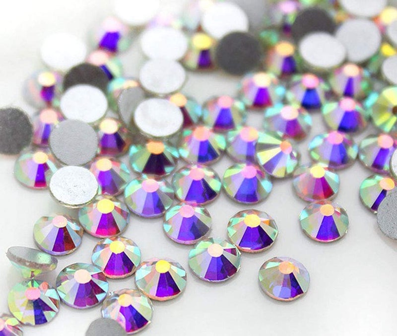 Onwon 1440 Pieces SS16 / 4mm Clear Crystal Flat Back Brilliant Round Rhinestones Glass Stones Glitter Gems Transparent Faux Diamond (Crystal AB) - Image 1