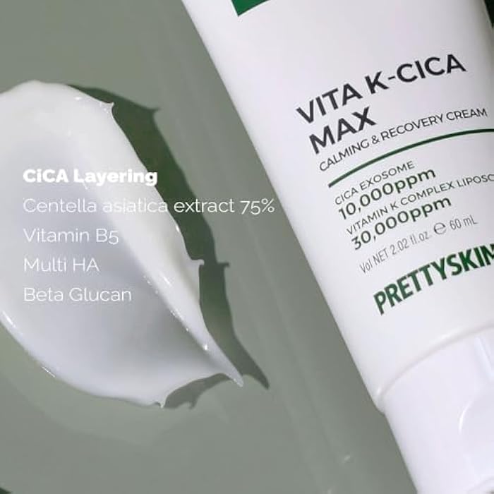 PRETTYSKIN Cica Exosome Soothing Cream with 75% Centella Asiatica Extract, Vitamin K Complex, and Hyaluronic Acid – Gentle Hydration for Sensitive Skin (2.02 fl.oz / 60ml) - Image 2