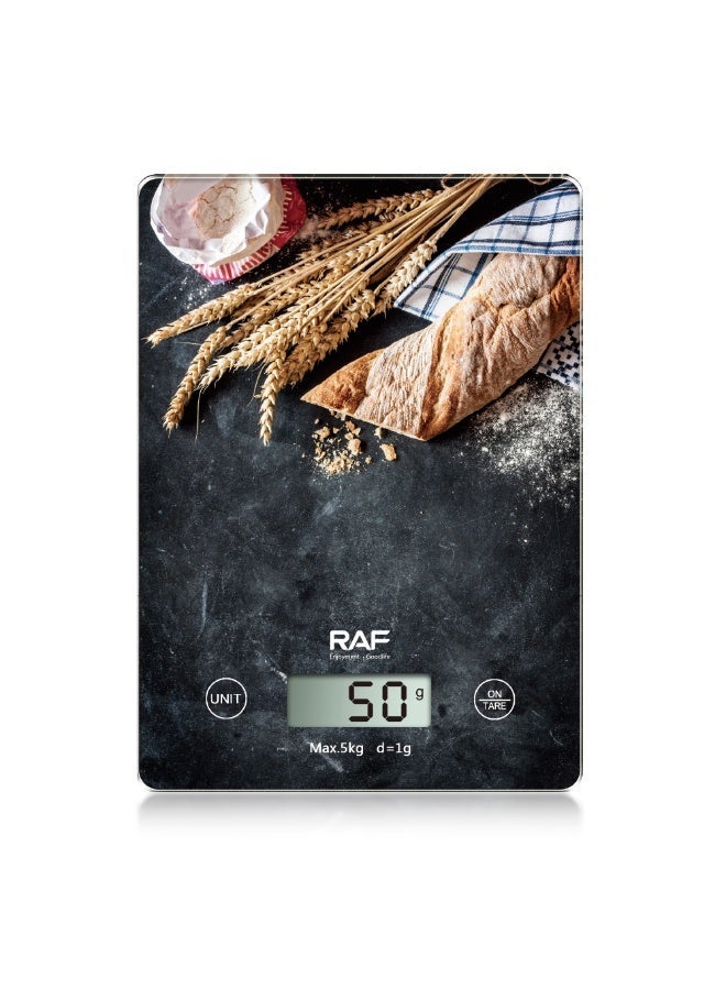آر إيه أف ميزان مطبخ رقمي من RAF - سعة 5 كجم، دقة 1 جرام، شاشة LCD، وظيفة الوزن الصافي وتحويل الوحدات - Image 4