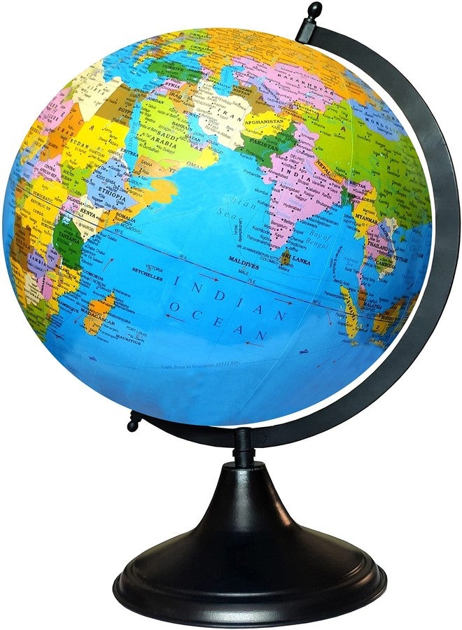 LAPRUN SAVY 8 Inch Metallic Black Base and Arc World Geography Globe for Kids/Students/Schools/Colleges/Offices Desk and Table Top Home Décor Educational Political Study Globe - Image 5