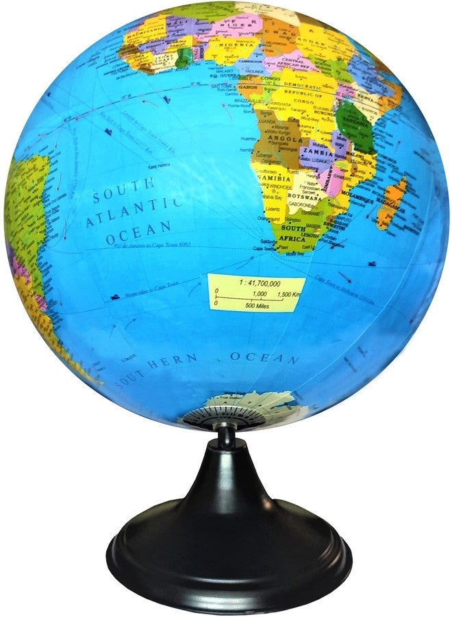 LAPRUN SAVY 8 Inch Metallic Black Base and Arc World Geography Globe for Kids/Students/Schools/Colleges/Offices Desk and Table Top Home Décor Educational Political Study Globe - Image 2
