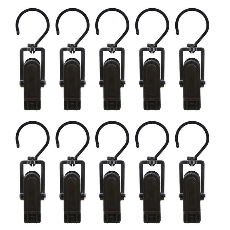 10Pcs Black Plastic Windproof Clips For Outdoor Camping Tent Guy Line And Picnic Accessories - Image 2