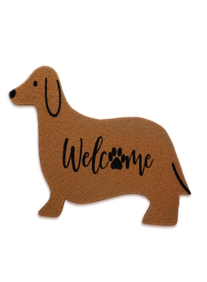 Tinideya Dachshund Shaped Doormat 18" x 30" Dachshund Dog Decorative Doormat Non Slip Outdoor Imitation Coconut Fiber Cute for Indoor Bathroom Entrance Way Front Porch Decoration(Welcome) - Image 1