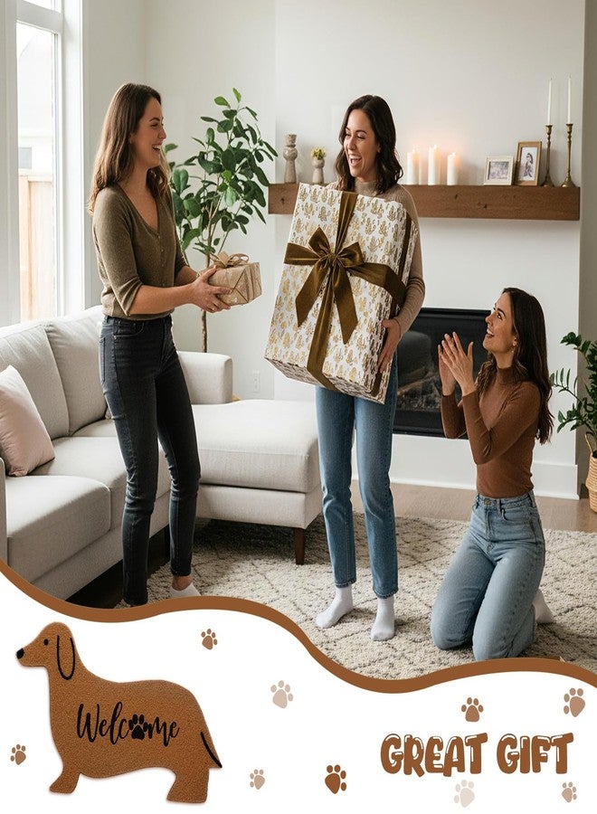 Tinideya Dachshund Shaped Doormat 18" x 30" Dachshund Dog Decorative Doormat Non Slip Outdoor Imitation Coconut Fiber Cute for Indoor Bathroom Entrance Way Front Porch Decoration(Welcome) - Image 5