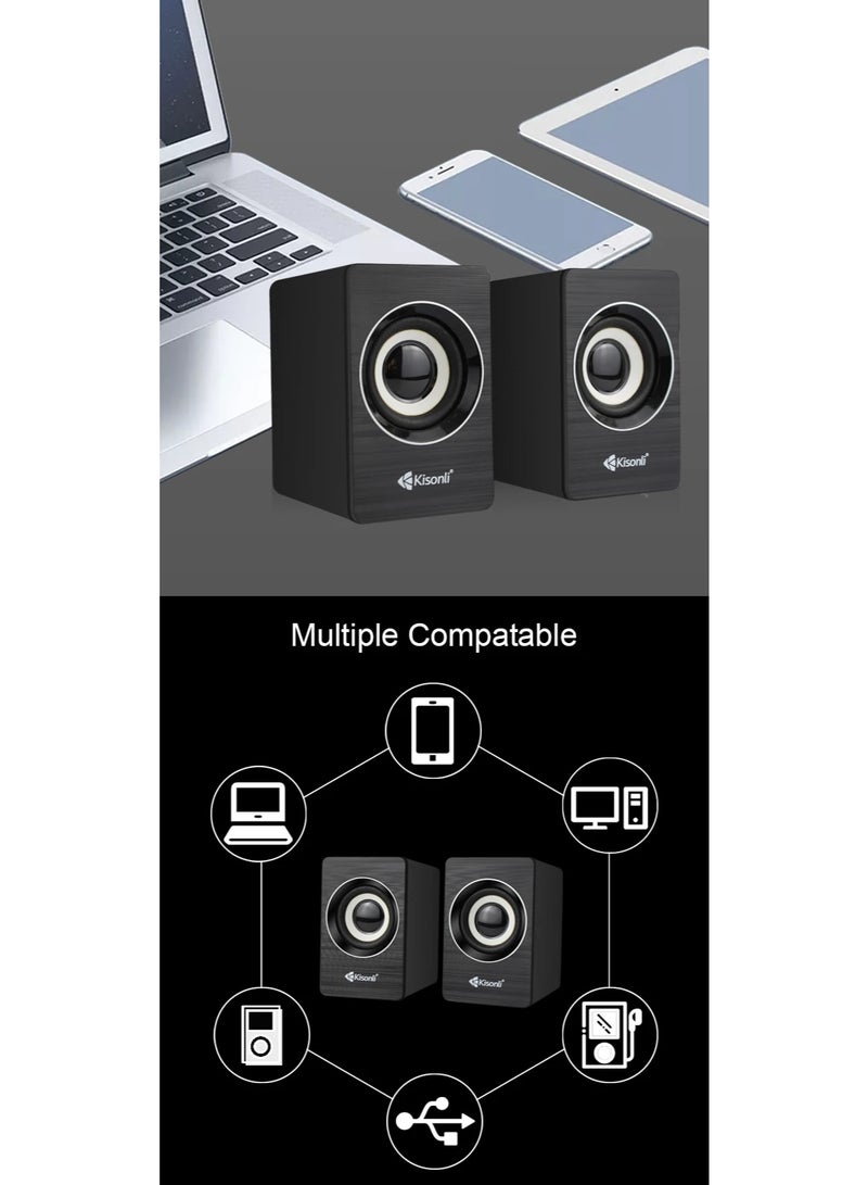 Kisonli A-707 USB Stereo Speaker – Clear Sound in Compact Design - Image 5