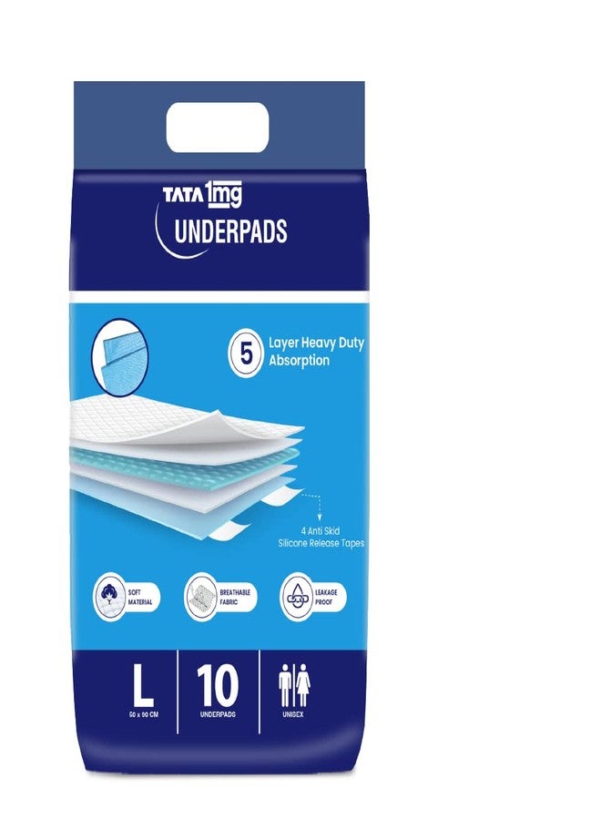 Tata 1mg Underpad with 5 Layer Heavy Absorption, Supersoft & Breathable Fabric with Cutting-Edge Design (Large,Pack of 1) - Image 1