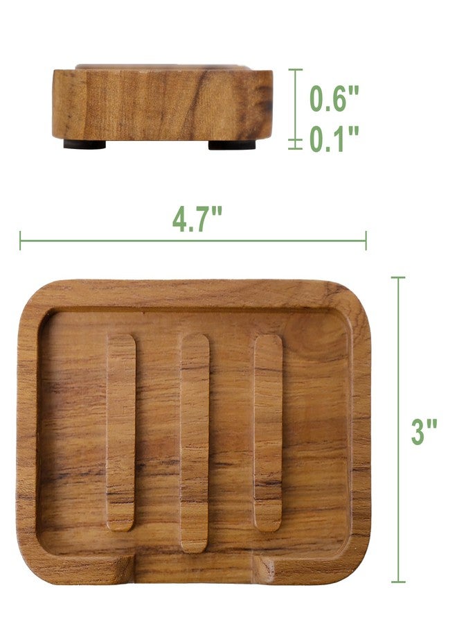 HTB Self Draining Soap Dish by HTB,Teak Wood Soap Holder,Sponge Holder for Kitchen,Soap Saver for Shower, Bathroom, Sink, Kitchen and Countertop - Image 5